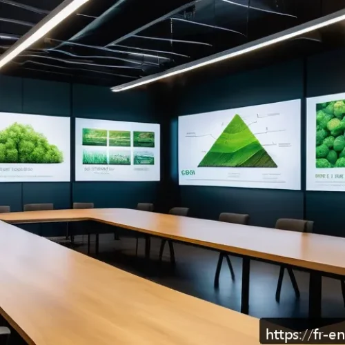 Home 30 환경경영 직무 관련 인터뷰 질문 - A modern corporate office meeting room with diverse professionals engaged in a sustainability strate...