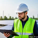 Home 23 환경경영 자격증 취득 방법 - A professional environmental manager conducting an on-site environmental audit at a modern industria...